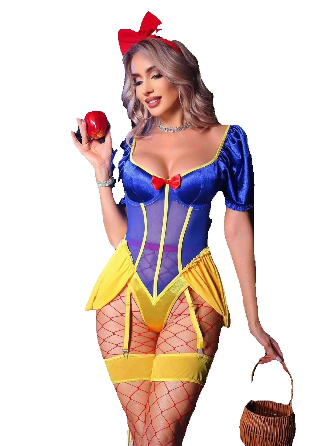 Anime Cosplay Stage Uniform Underwear Cross Strap Hollow Out Backless Clubwear Bowknot Lingerie Sets