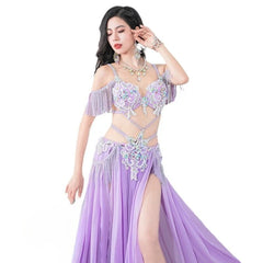 Belly Dance Performance Outfit Beautiful Flowy Large Swing Chiffon Skirt Elegant Oriental Dance