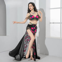 Design Belly Dance Outfit Sequin Embroidery Decorated with Crystal Beads Elegant