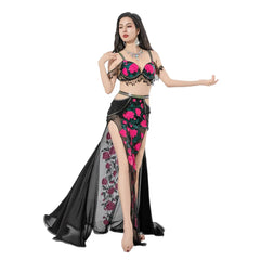 Design Belly Dance Outfit Sequin Embroidery Decorated with Crystal Beads Elegant