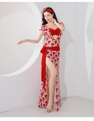 Design Belly Dance Training Printed Playful Robe Comfortable Breathable Dance Outfit