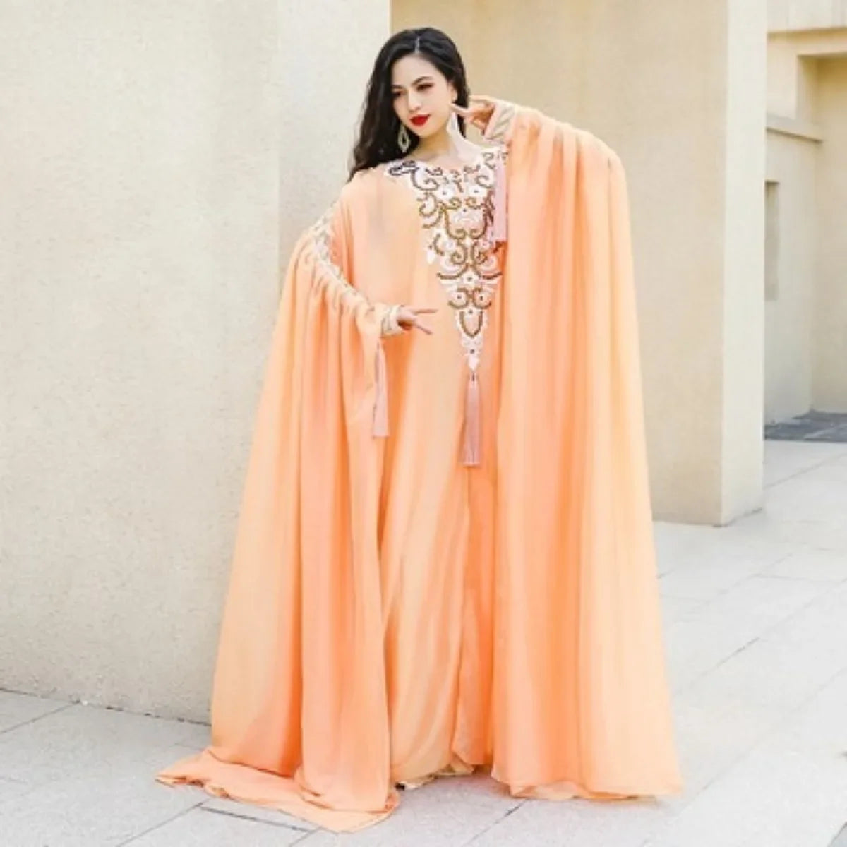 Design Fringe Belly Dance Robe Elegant Flowy Style Perfect