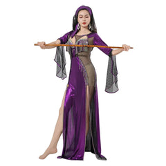 Design Hollow Fishnet Folk Robe Style Belly Dance Outfit Elegant Oriental Dance