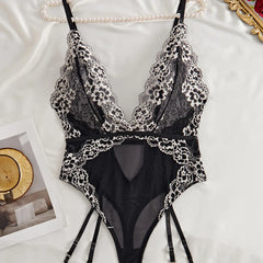 Erotic French Style Lace Strap Featuring Sensual See Through Alluring Exquisite Premium Attractive