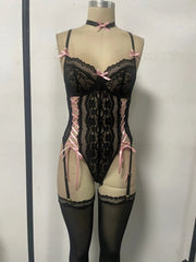Erotic Western Palace Style Lace Up Featuring Sensual Straps Stockings Alluring Exquisite Erotic
