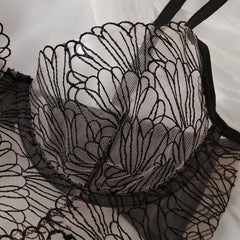Erotic Western Style Black Mesh Hollow Out Featuring Sensual See Through Slim Fit Alluring Exquisite Premium