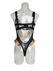 Erotic Western Style Colorful Embroidery Featuring Sensual French Lace Waist Shaping Slim Fit Alluring Erotic