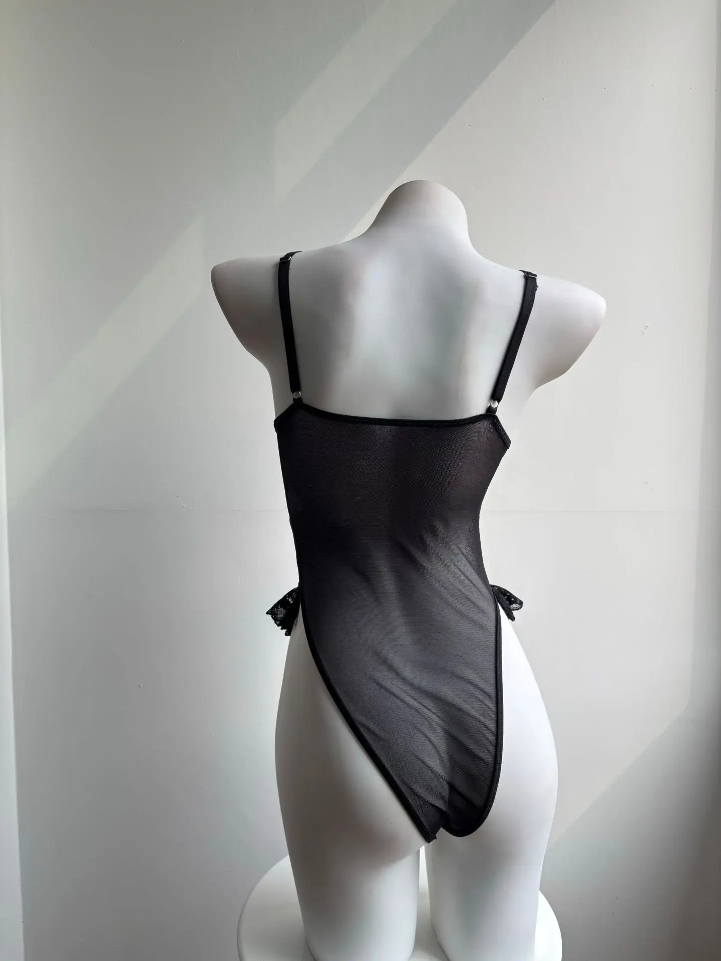 Erotic Western Style Lace Velvet Patchwork Featuring Sensual Cross Charm See Through Alluring Exquisite Erotic