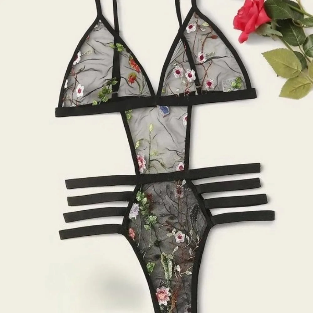 Erotic Western Style Mesh Hollow Out Featuring Sensual Three Point See Through Alluring Exquisite Premium Erotic
