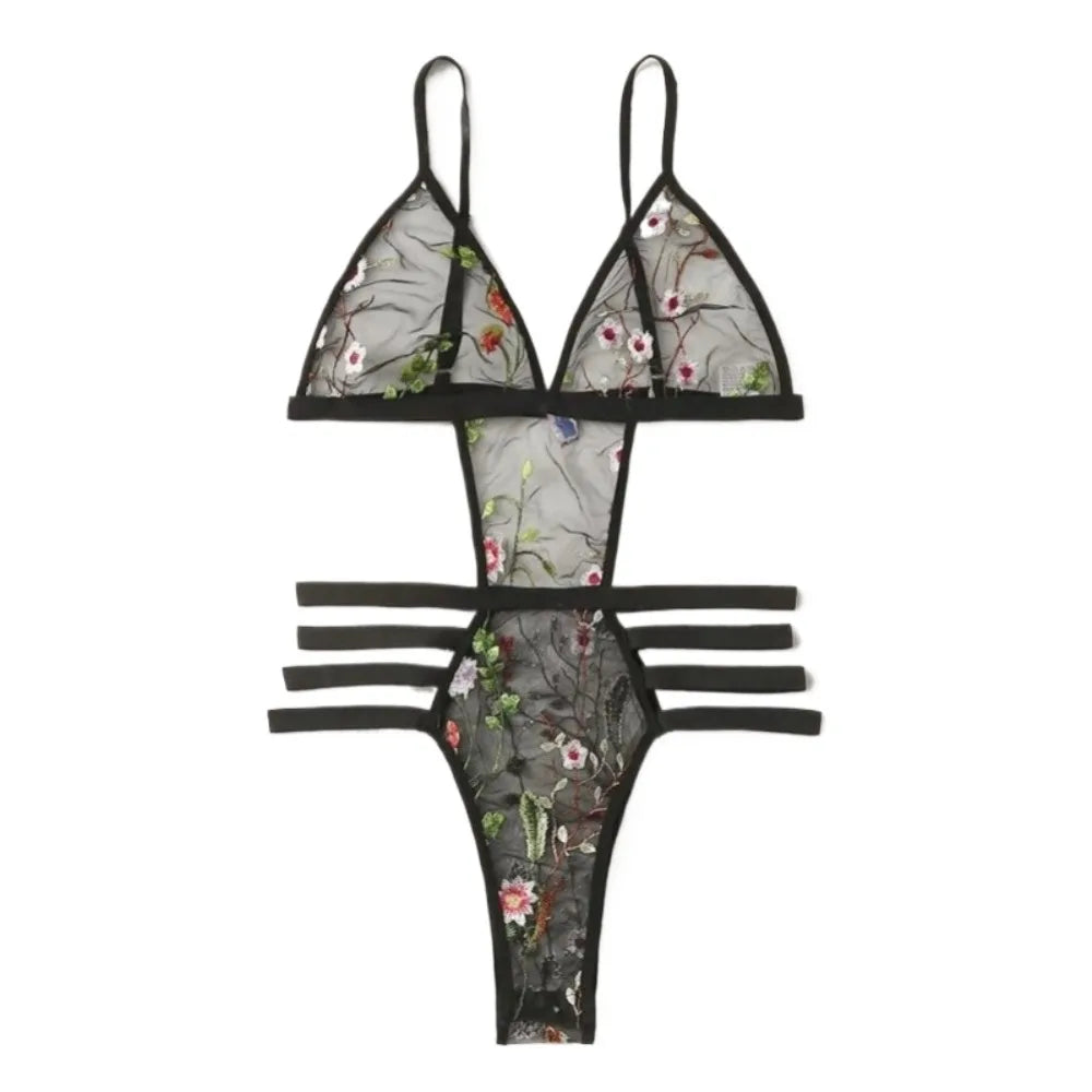 Erotic Western Style Mesh Hollow Out Featuring Sensual Three Point See Through Alluring Exquisite Premium Erotic
