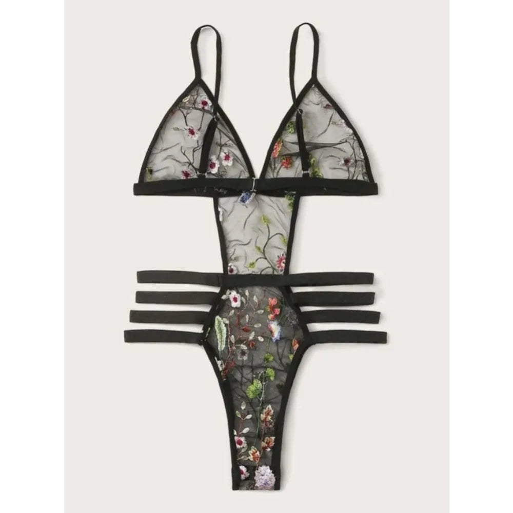Erotic Western Style Mesh Hollow Out Featuring Sensual Three Point See Through Alluring Exquisite Premium Erotic