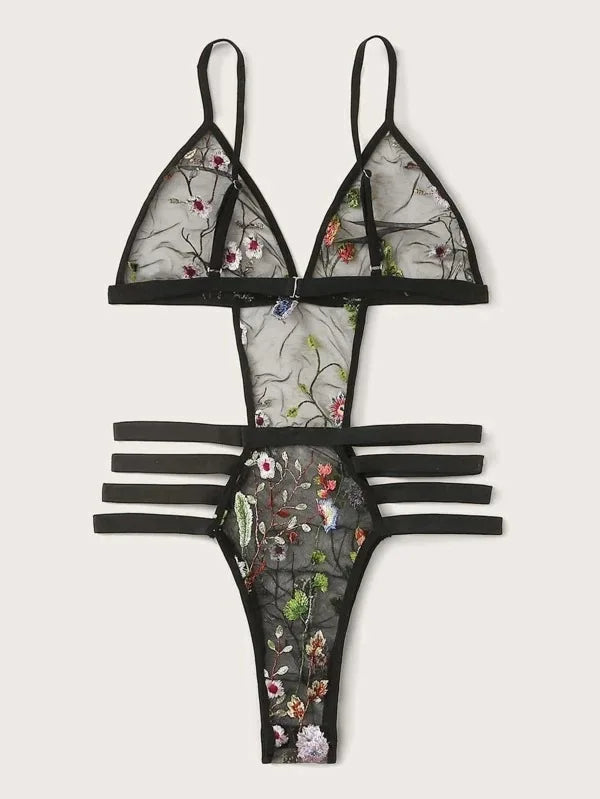 Erotic Western Style Mesh Hollow Out Featuring Sensual Three Point See Through Alluring Exquisite Premium Erotic