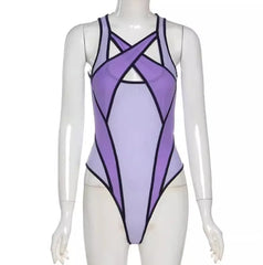 Erotic Western Style Two Tone Featuring Sensual Halter Neck Mesh See Through Alluring Exquisite Premium Erotic