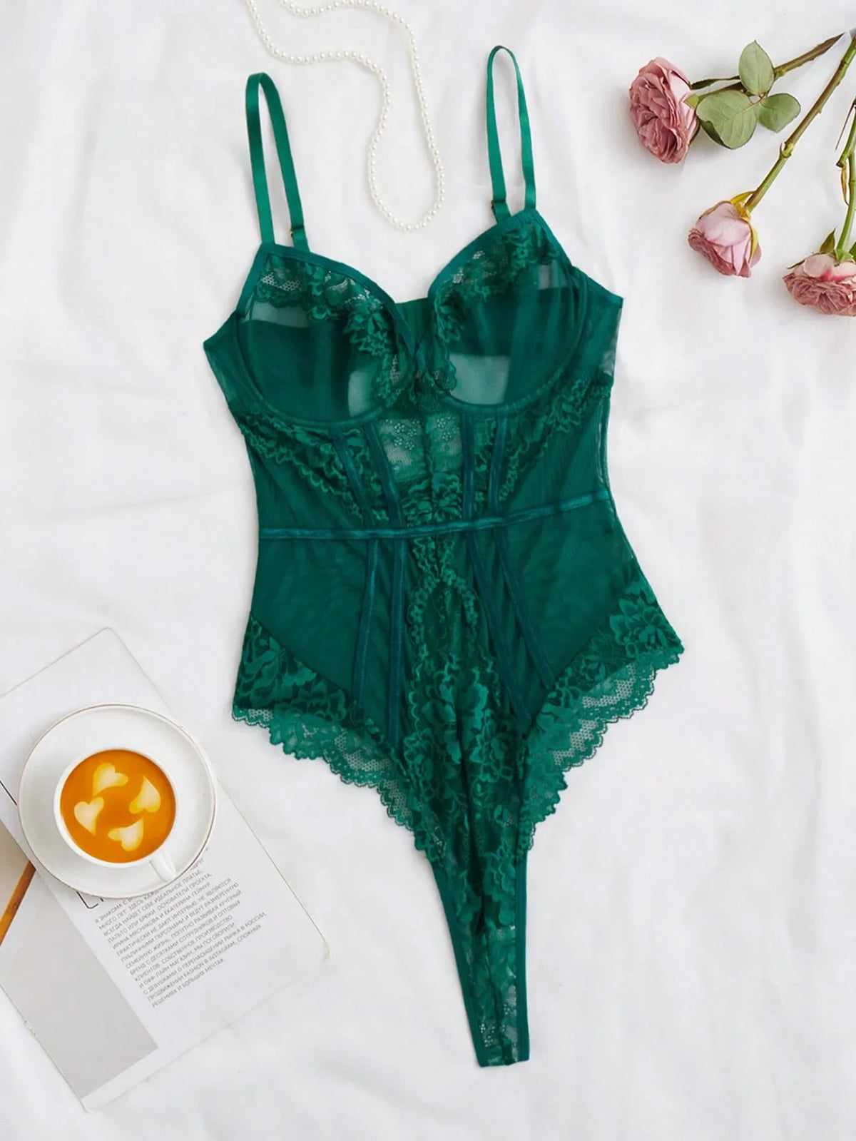 European American Lace Patchwork Slim Fit Spaghetti Straps Erotic Stylish Exotic