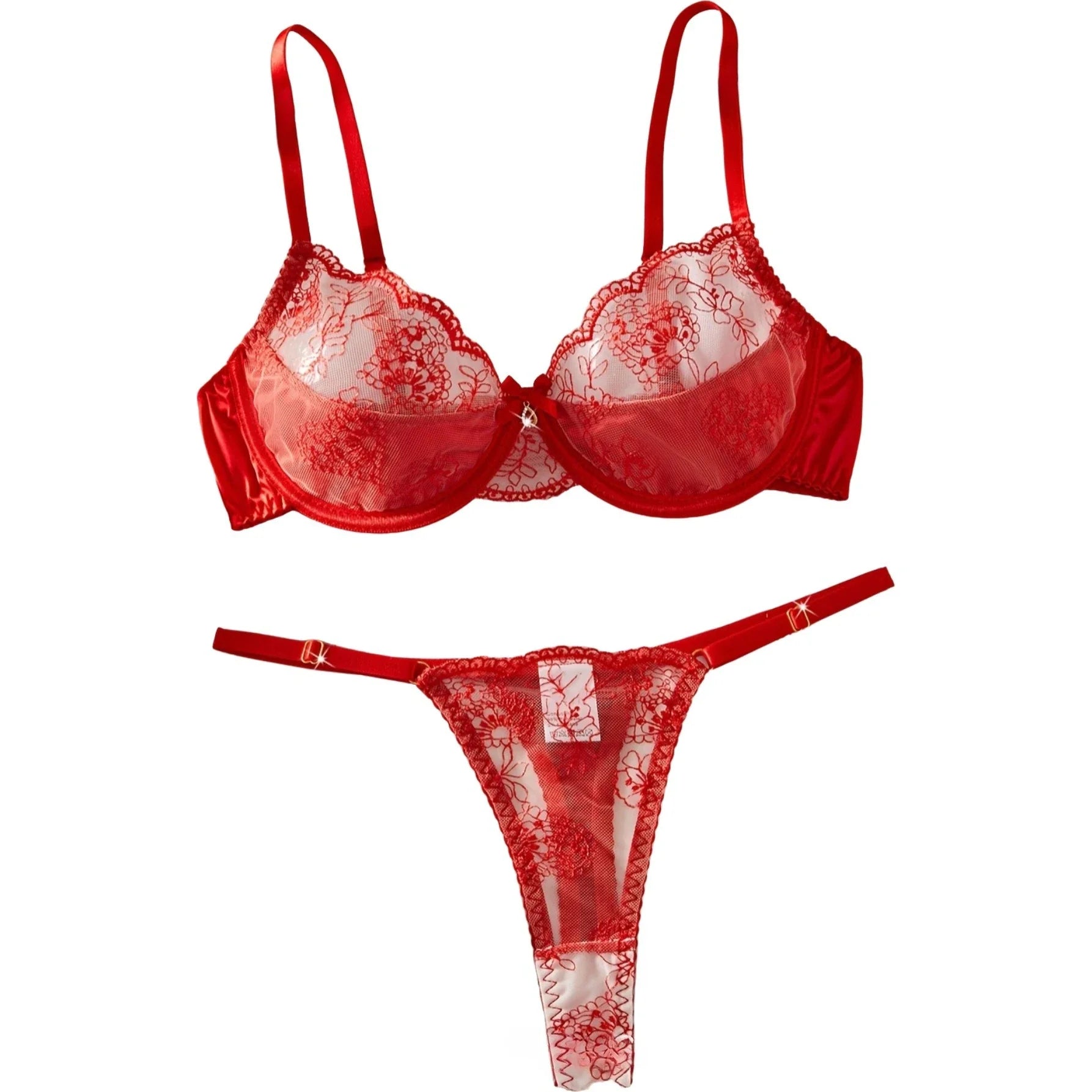 French Embroidery See Through Bra Lingerie Sets Erotic Suits