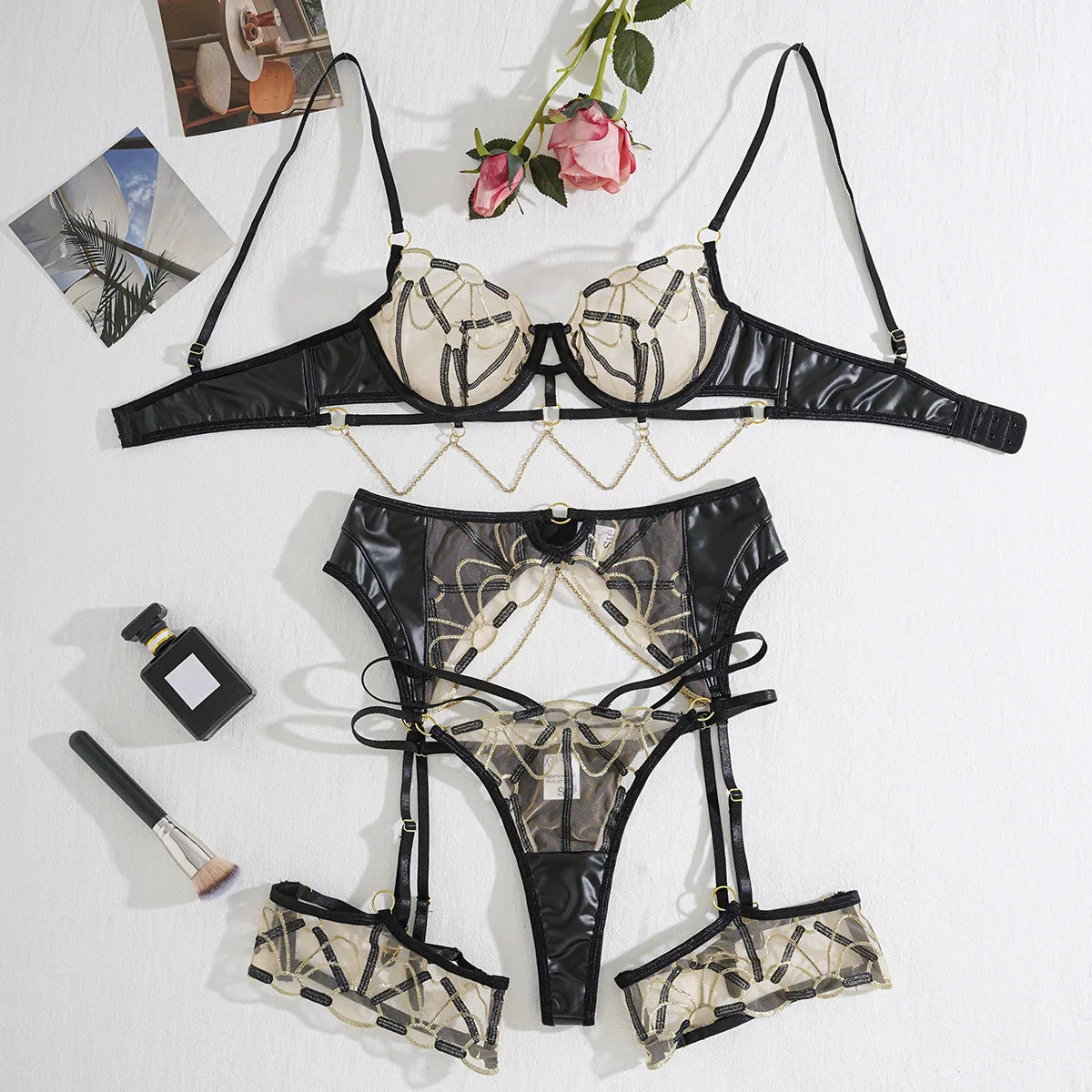 Lace Fishnet Daring Adult Caliente Seductive Erotic Sets