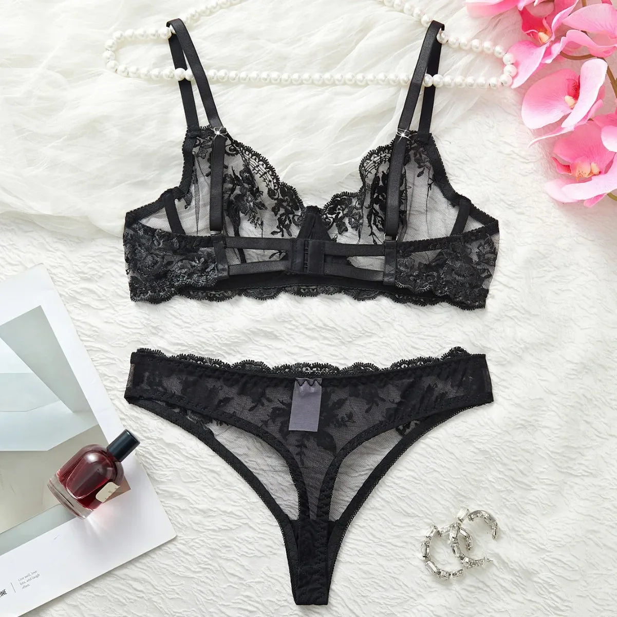 Mesh See Through Lace Bras Erotic Seductive Underwearss Clothingss Seductive Seduction Lingerie Set