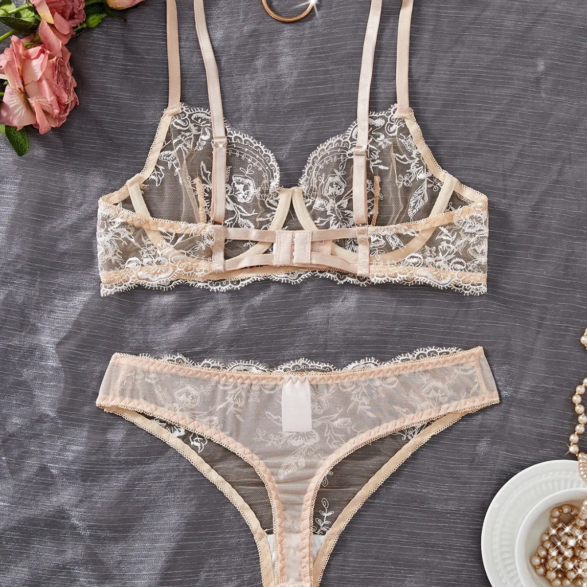 Mesh See Through Lace Bras Erotic Seductive Underwearss Clothingss Seductive Seduction Lingerie Set