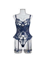 Erotic French Embroidery Bra Set Featuring Sensual See Through Mesh Alluring Elegant Exquisite Sensual Lingerie Set