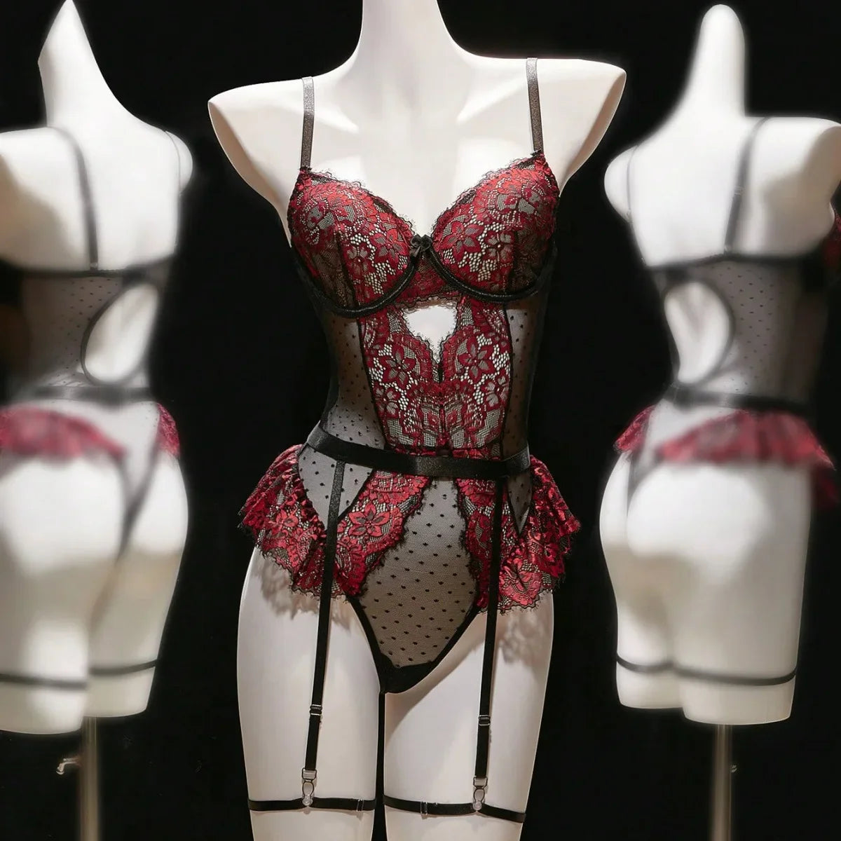 Erotic Lace Patchwork Featuring Sensual Slim Fit Design Alluring Charming Exquisite Sensual Lingerie