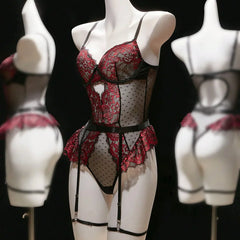 Erotic Lace Patchwork Featuring Sensual Slim Fit Design Alluring Charming Exquisite Sensual Lingerie