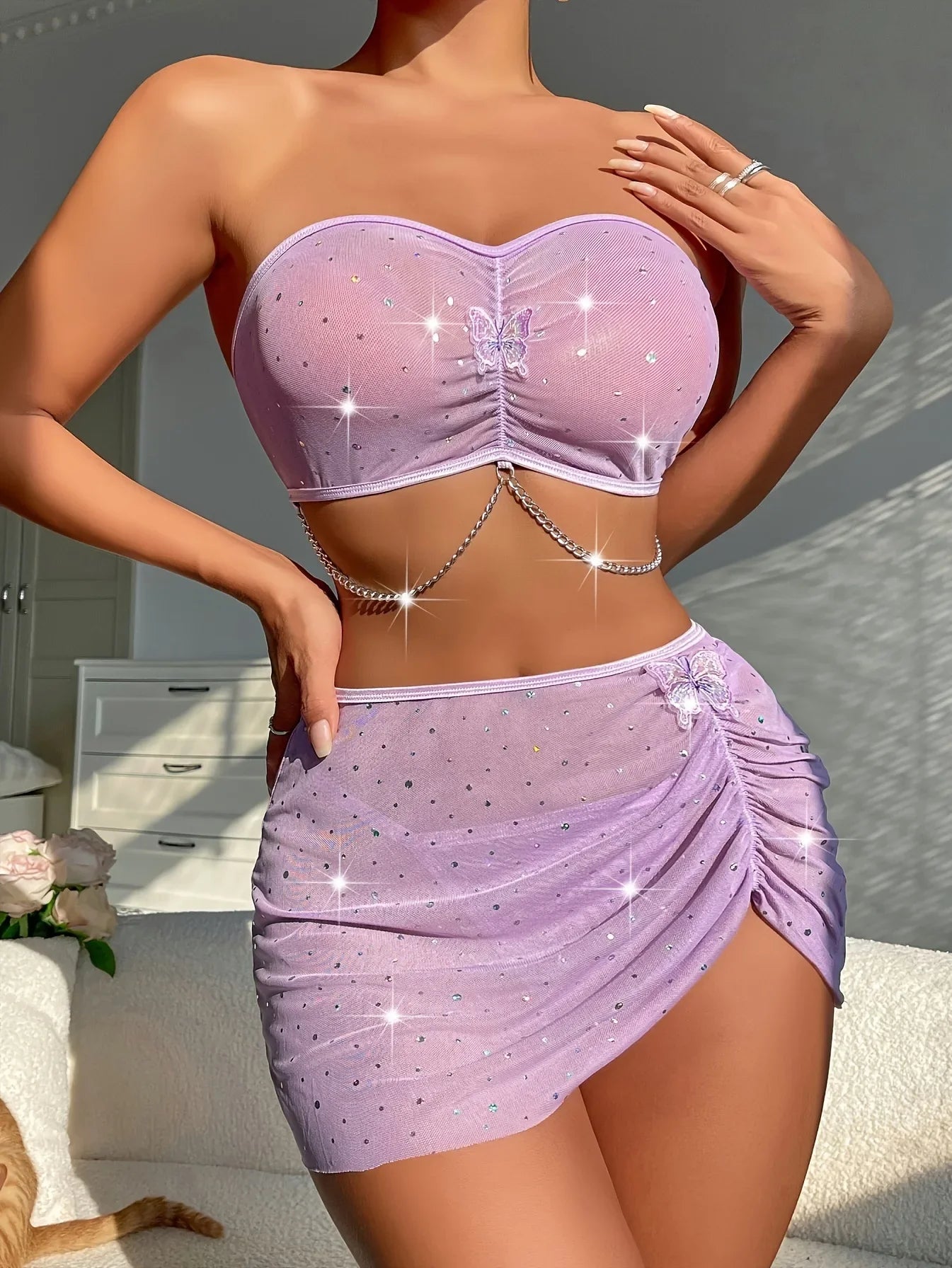 Mesh Tube Mini Skirt Flirting Erotic