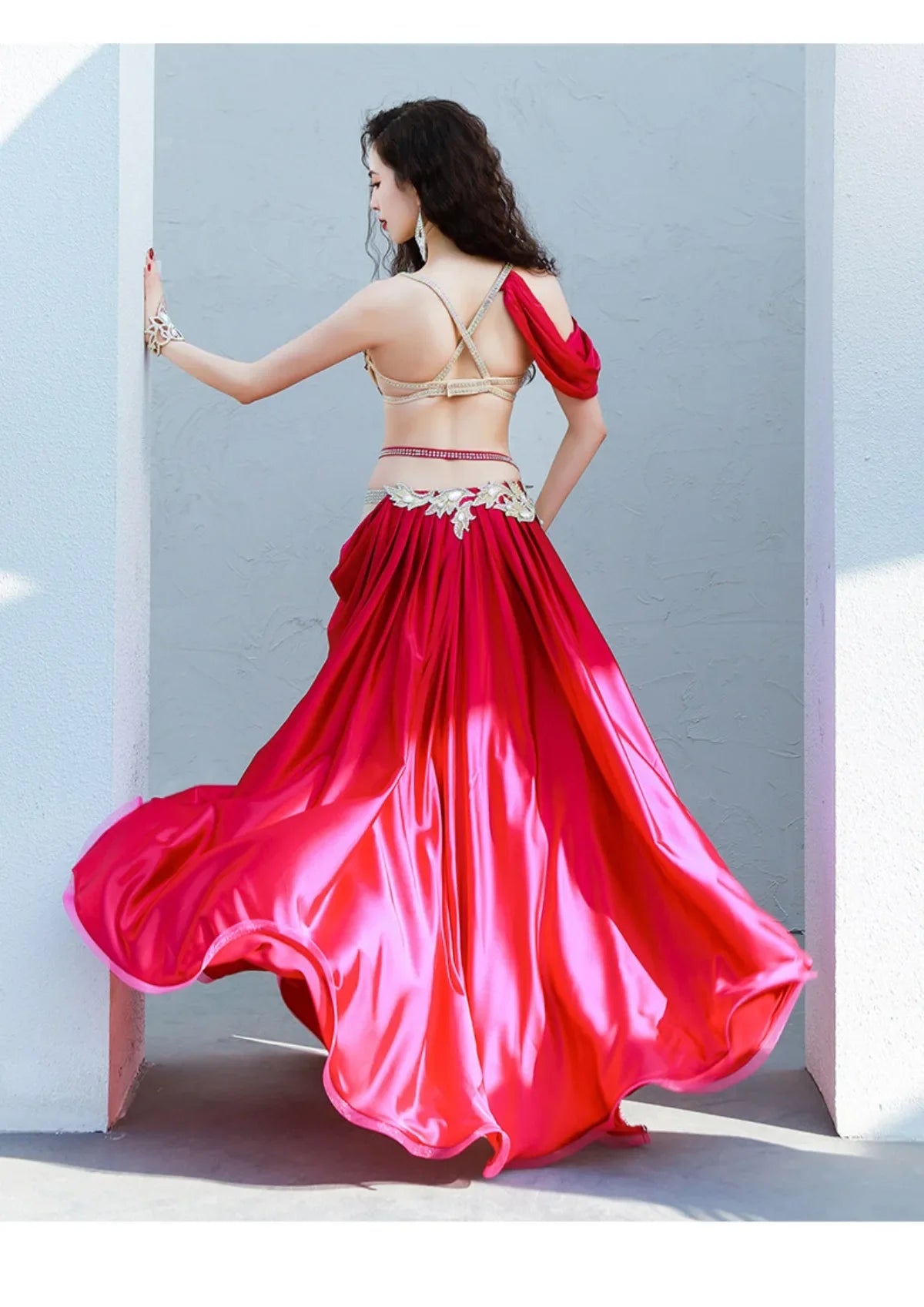 Style Oriental Belly Dance Set Group Performance Competition Outfit Professional Stage Dance Wear