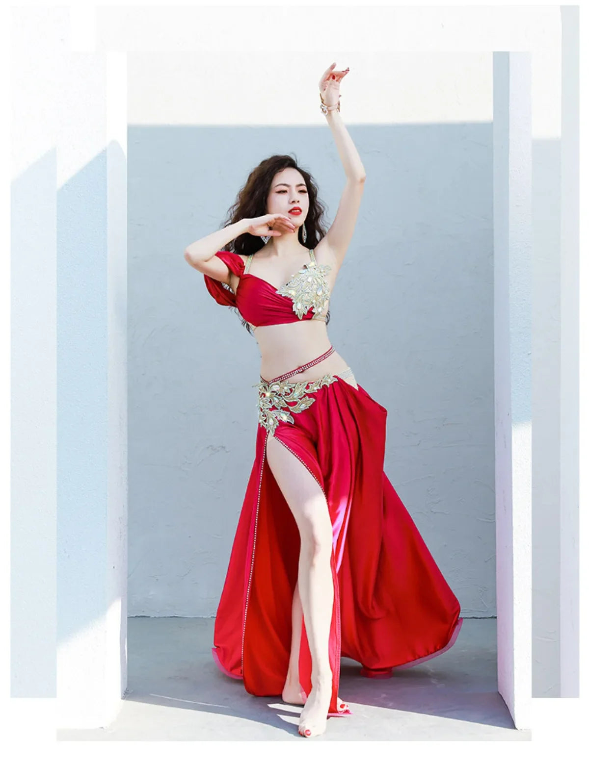 Style Oriental Belly Dance Set Group Performance Competition Outfit Professional Stage Dance Wear