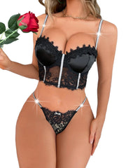 Western Embroidery Lace Slim Fit Bra