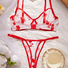 Western Erotic Summer Mesh Printed Pure Bras Seductive Underwears Seductive Lingerie Set