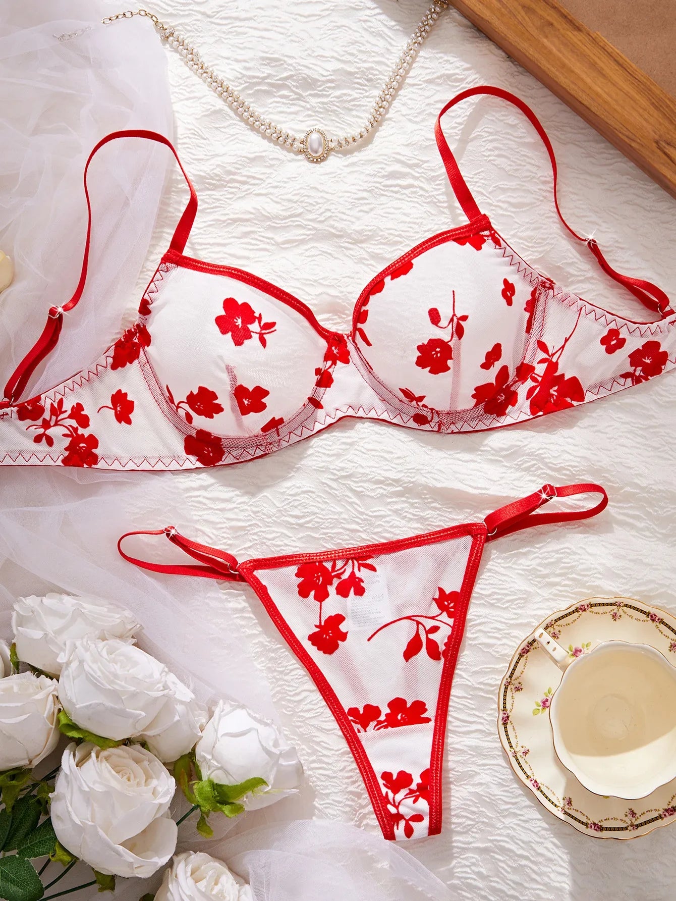 Western Erotic Summer Mesh Printed Pure Bras Seductive Underwears Seductive Lingerie Set