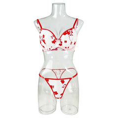 Western Erotic Summer Mesh Printed Pure Bras Seductive Underwears Seductive Lingerie Set