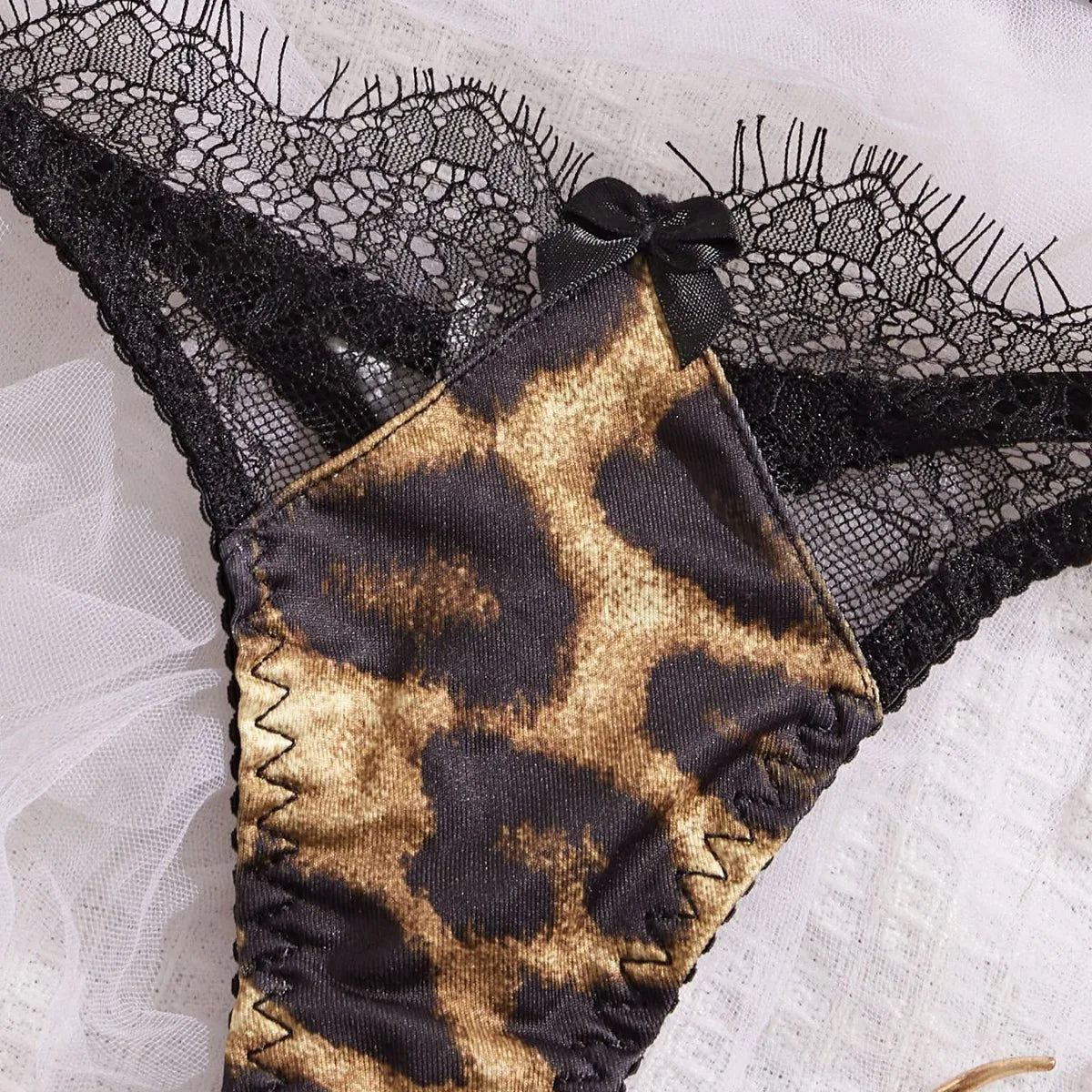 Western Leopard Bra Lace Lingerie Sets Erotic Exotic Suits