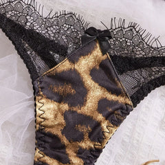 Western Leopard Bra Lace Lingerie Sets Erotic Exotic Suits