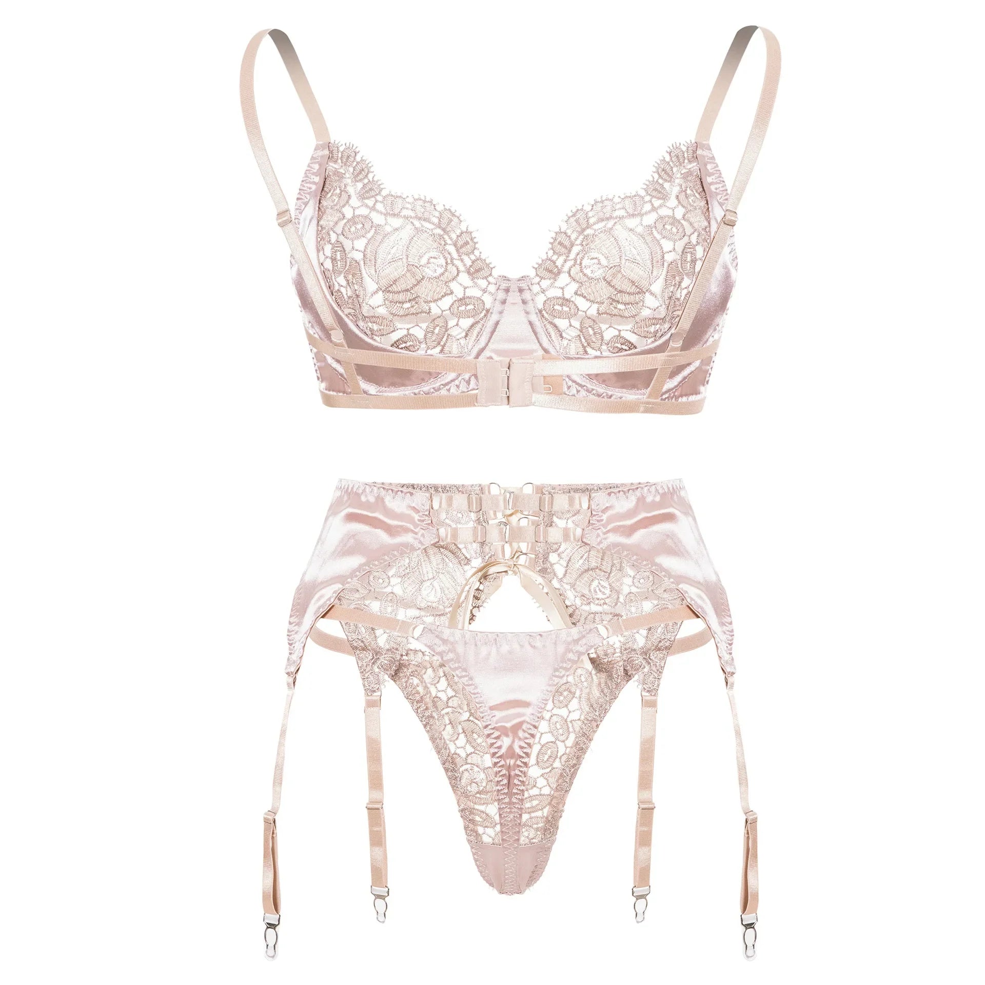 Western Ribbon Patchwork Floral Embroidery Bra