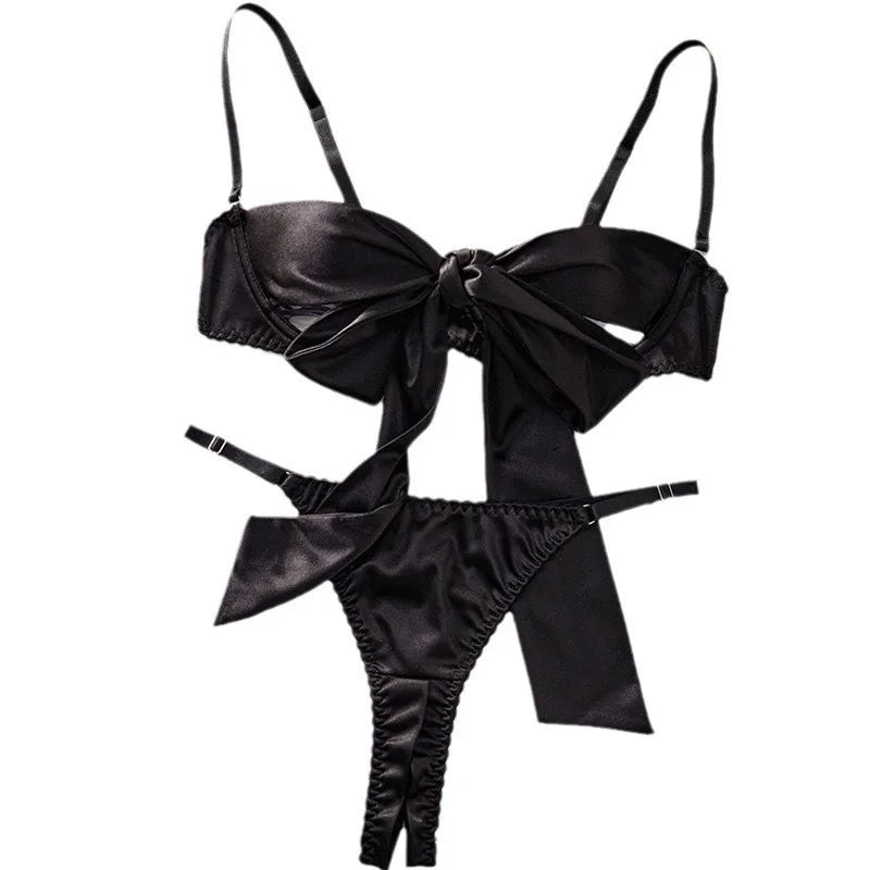 Western Black Hollow Out Bowknot Lace Up