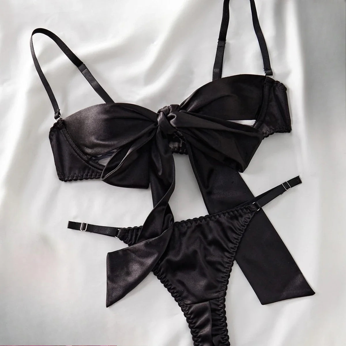 Western Black Hollow Out Bowknot Lace Up