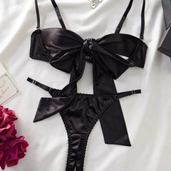 Western Black Hollow Out Bowknot Lace Up