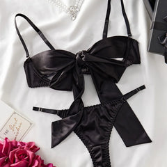 Western Black Hollow Out Bowknot Lace Up