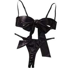 Western Black Hollow Out Bowknot Lace Up