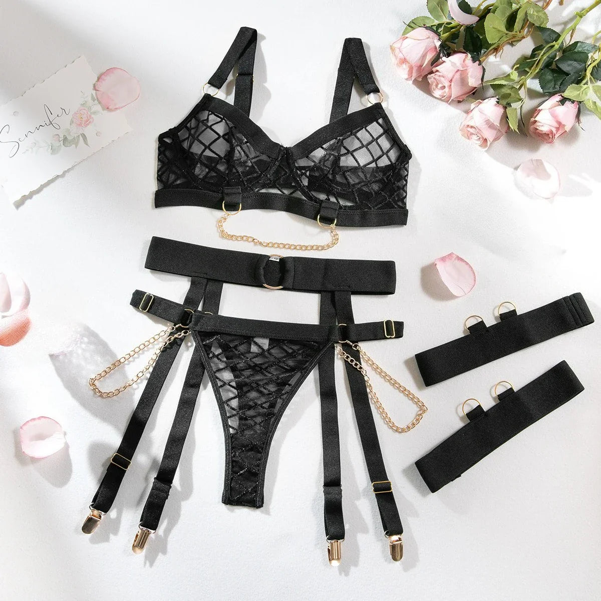 Western Fishnet Mesh Chain Belt