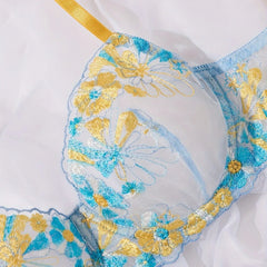 Western Yellow Blue Color Block French Style Fresh