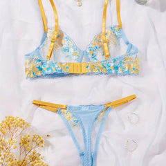Western Yellow Blue Color Block French Style Fresh