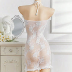 Off Shoulder Lace Bride Cosplay Tube Fishnet Hip Wrapping Skirt