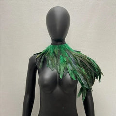 One Shoulder Feather Scarf Snood Gothic Style  Scarve Shawls Punk Party Halloween Performance Show Decoration