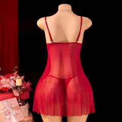 Plus Size Lace Trim Suspender Push Up