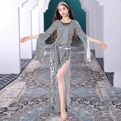 Plus Size Belly Dance Baladi Dresses Saidi Folk Dance Outfit Egyptian Robe Cabaret Set Golden Dress Coins Kerchief