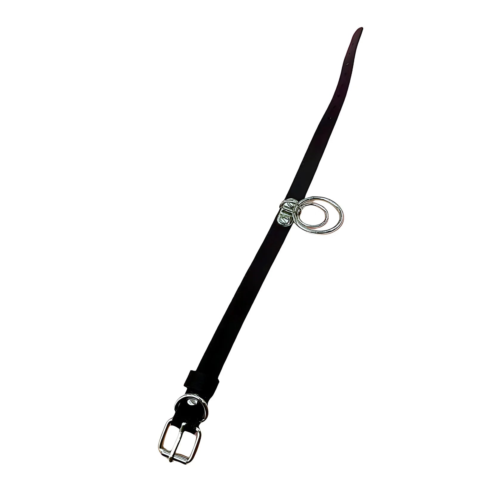 Punk Gothic Leather Choker Collar Necklace Double Ring Street Rock Style UniMen  Bdsm Fetish Accessories