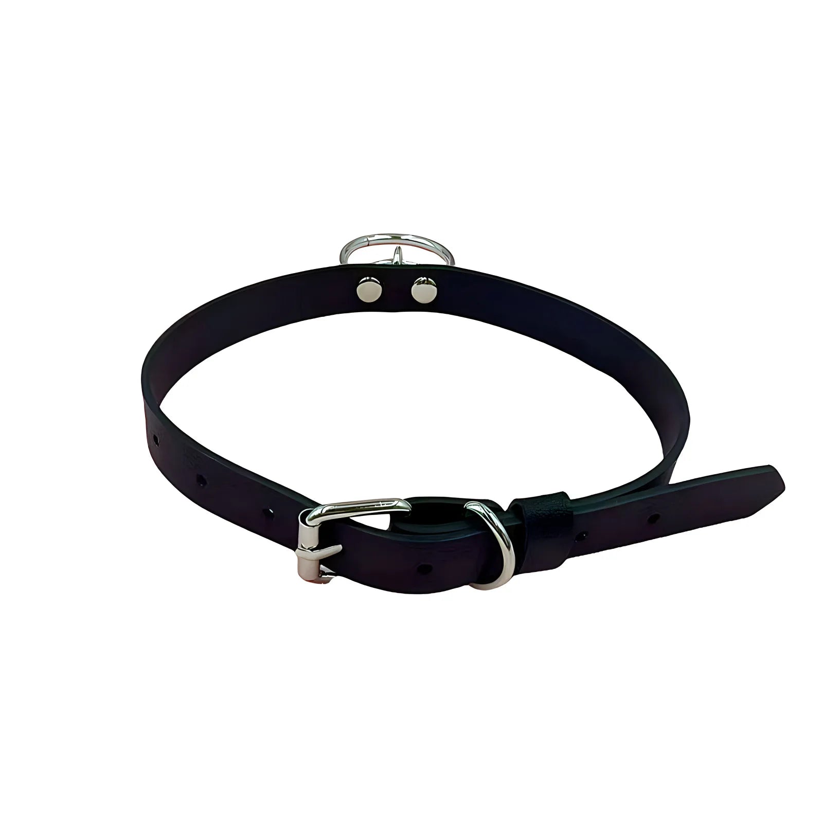Punk Gothic Leather Choker Collar Necklace Double Ring Street Rock Style UniMen  Bdsm Fetish Accessories
