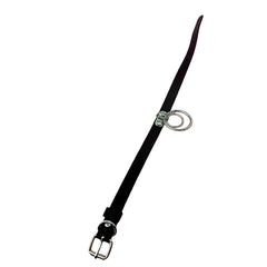 Punk Gothic Leather Choker Collar Necklace Double Ring Street Rock Style UniMen  Bdsm Fetish Accessories